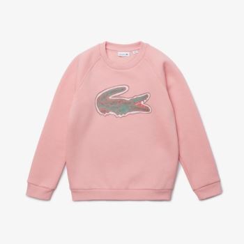 Lacoste Crocodile Graphic Fleece Sweatshirt Dětské - Mikiny Růžové | CZ-B3Su3l